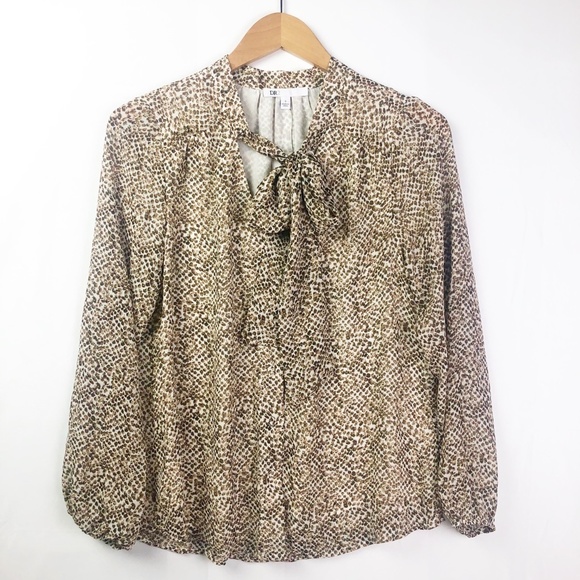 DR 2 Tops - DR 2 Animal Print Pussy Bow Blouse